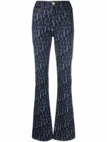 Philipp Plein jean évasé à motif monogrammé - Bleu