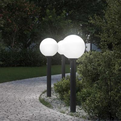 Bolderverlichting met sensor 3 stuks 80 cm Zwart IP44