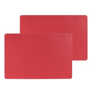 Set van 4x stuks placemats PU-leer/ leer look rood 45 x 30 cm