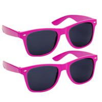 Hippe party zonnebrillen fuchsia roze volwassenen 2 stuks