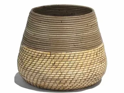 Mand lombok grijs/blond d27h33cm