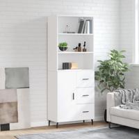 Hoge kast 69,5x34x180 cm bewerkt hout wit