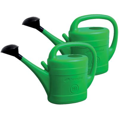 Prosperplast Gieter - Set van 2x stuks - groen - kunststof - broeskop - 14 liter