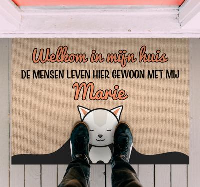 Welkom in mijn huis vinyl tapijt met naam