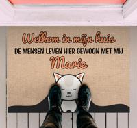 Welkom in mijn huis vinyl tapijt met naam