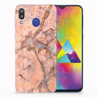 Samsung Galaxy M20 (Power) TPU Siliconen Hoesje Marmer Oranje