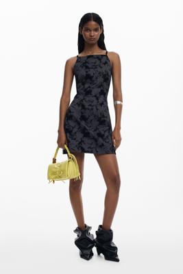 Kort fluwelen jurk - BLACK - M