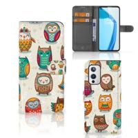 OnePlus 9 | Telefoonhoesje | Met pasjeshouder | Vrolijke Uilen