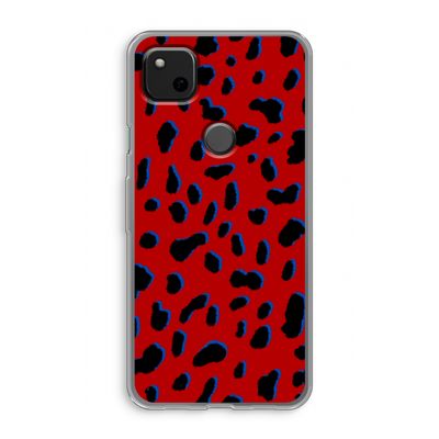 Red Leopard: Google Pixel 4a Transparant Hoesje