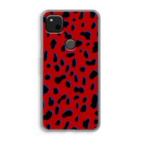 Red Leopard: Google Pixel 4a Transparant Hoesje