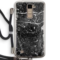 Zwart marmer: LG K10 (2016) Transparant Hoesje met koord