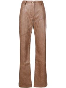 Rejina Pyo pantalon ample Laney en cuir végétal - Marron