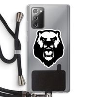 Angry Bear (white): Samsung Galaxy Note 20 / Note 20 5G Transparant Hoesje met koord