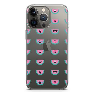 Smiley watermeloenprint: iPhone 13 Pro Transparant Hoesje
