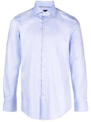 BOSS chemise à col italien - Bleu