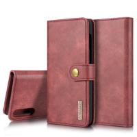 Dg. MING Crazy Horse textuur Flip afneembare magnetische lederen draagtas met houder & kaartsleuven & portemonnee voor Galaxy A50 (rood)