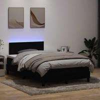 Boxspring met matras en LED fluweel zwart 120x210 cm