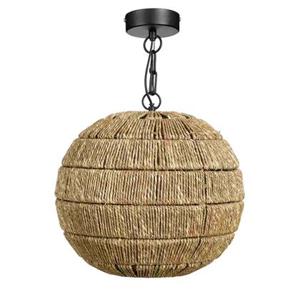 Mica Decorations Hanglamp Bono - 34x34x35 cm - Jute - Bruin