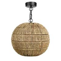 Mica Decorations Hanglamp Bono - 34x34x35 cm - Jute - Bruin - thumbnail