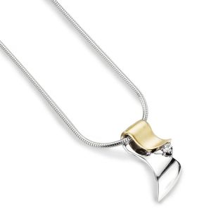 GALA DESIGN J0114 Ketting Veil zilver-zirconia goud-en zilverkleurig-wit 43 cm