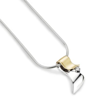 GALA DESIGN J0114 Ketting Veil zilver-zirconia goud-en zilverkleurig-wit 43 cm