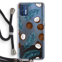 Kokosnoot roze: Motorola Moto G9 Plus Transparant Hoesje met koord