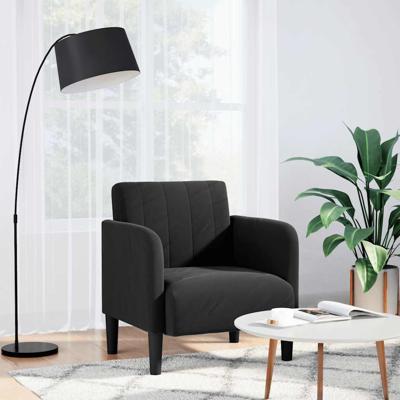 Fauteuil met armleuningen 54 cm fluweel zwart