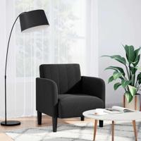 Fauteuil met armleuningen 54 cm fluweel zwart Fauteuil met armleuningen 54 cm fluweel zwart