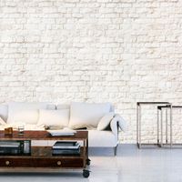 Zelfklevend fotobehang - Witte muur van bakstenen , Premium Print - thumbnail