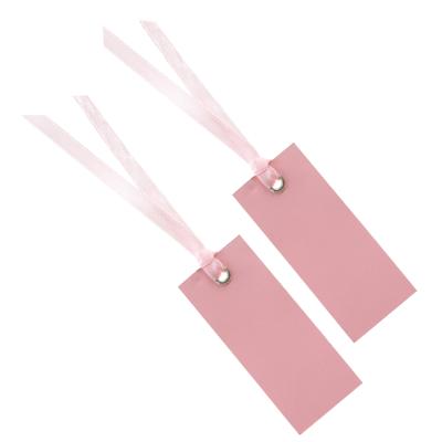 Santex Cadeaulabels met lintje - set 24x stuks - roze - 3 x 7 cm - naam tags