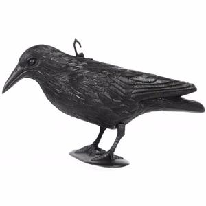 Vogelverschrikker/horror decoratie kraai/raaf - 1x - zwart - 36 cm - plastic