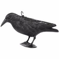 Vogelverschrikker/horror decoratie kraai/raaf - 1x - zwart - 36 cm - plastic