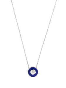 Selim Mouzannar collier Mina en or blanc 18ct à pendentif orné de diamants et d'émail - Argent