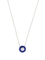 Selim Mouzannar collier Mina en or blanc 18ct à pendentif orné de diamants et d'émail - Argent