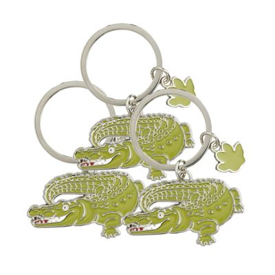 6x stuks metalen krokodil dieren sleutelhanger 5 cm