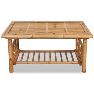 The Living Store Bamboe Salontafel - 90 x 50 x 45 cm - Bruin