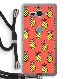 Ananas: Sony Xperia XZ2 Compact Transparant Hoesje met koord