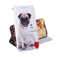 Mopshond patroon gekleurde tekening horizontale Flip lederen case voor Galaxy A9 (2018) met houder & card slots & portemonnee