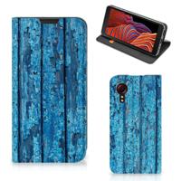 Samsung Galaxy Xcover 5 Book | Wallet Case | Wood Blue Samsung Galaxy Xcover 5 Book | Wallet Case | Wood Blue