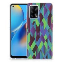 OPPO A74 4G | TPU Hoesje | Abstract Green Blue