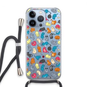 Kleurrijke katten: iPhone 13 Pro Transparant Hoesje met koord