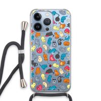 Kleurrijke katten: iPhone 13 Pro Transparant Hoesje met koord