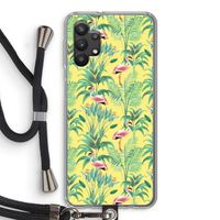 Flamingo party: Samsung Galaxy A32 5G Transparant Hoesje met koord Flamingo party: Samsung Galaxy A32 5G Transparant Hoesje met koord