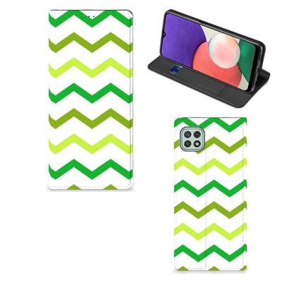 Samsung Galaxy A22 5G | Hoesje met Magneet | Zigzag Groen