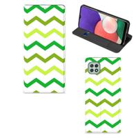 Samsung Galaxy A22 5G | Hoesje met Magneet | Zigzag Groen Samsung Galaxy A22 5G | Hoesje met Magneet | Zigzag Groen