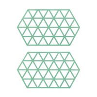 Krumble Siliconen pannenonderzetter Hexagon lang - Groen - Set van 2 - thumbnail