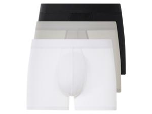 LIVERGY 3 heren boxers (Zwart/Lichtgrijs/Wit, M)