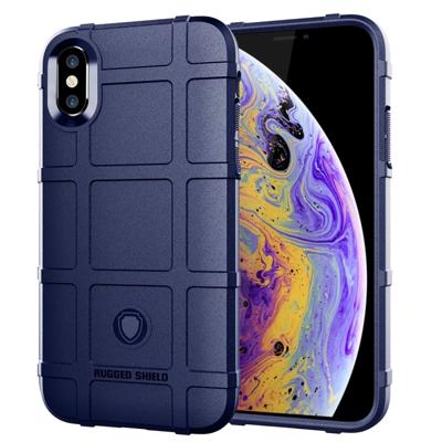 Volledige dekking schokbestendig TPU Case voor iPhone XS (blauw)