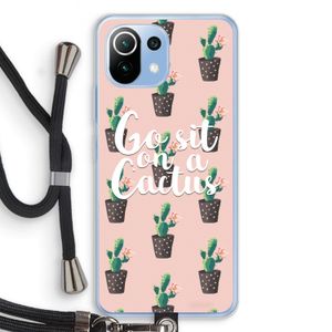 Cactus quote: Xiaomi Mi 11 Lite Transparant Hoesje met koord