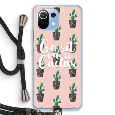 Cactus quote: Xiaomi Mi 11 Lite Transparant Hoesje met koord